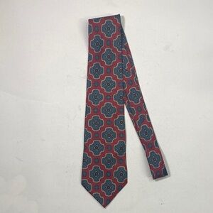 Stylish Geometric Tie - Burgundy and Navy